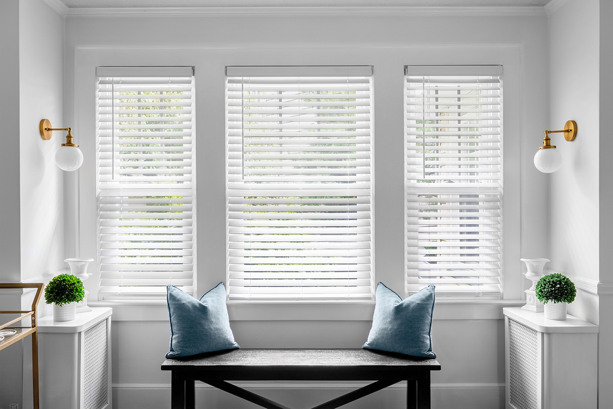 Faux Wood Blinds Window Setup View 1